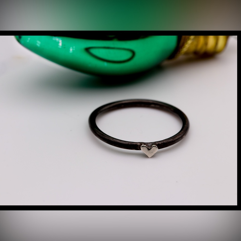 Sterling Silver Tiny Heart Ring Size 7.5 | Minimalist Stackable | Handmade - NWT - Picture 4 of 15